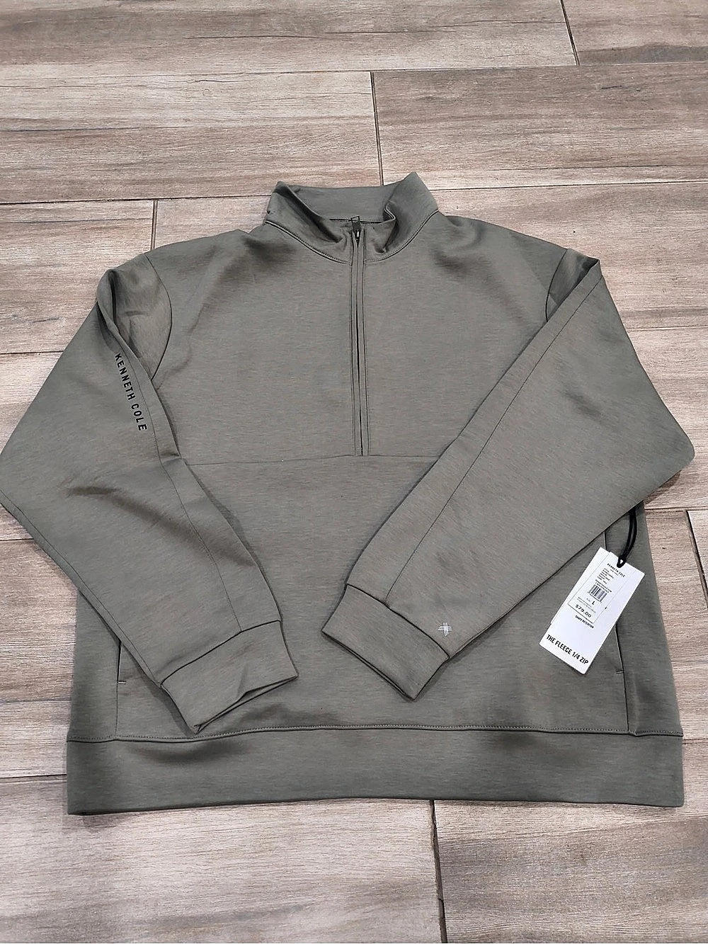 Kenneth Cole The Fleece 1/4 Zip Men's Quarter-Zip Pullover Gray Large